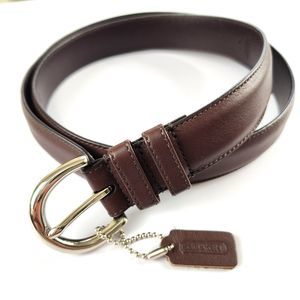 Vintage Brown COACH Womens Belt 8504 Double Loop D Buckle Medium 7/8" Wide Y2K